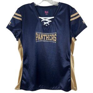 Pittsburgh Panthers Womens Shirt Blue Gold NCAA Knights Apparel for Her Sz Large